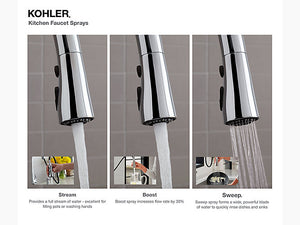 Kohler - Simplice single-hole or three-hole kitchen sink faucet